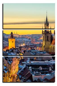 Obraz na plátne - Panoramatický pohľad na starú Prahu - obdĺžnik 7256B (90x60 cm )