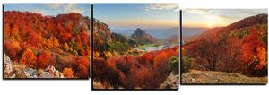 Obraz na plátne - Jesenná krajina pri západe slnka, Slovensko, Vrsatec - panoráma 5260D (150x50 cm)