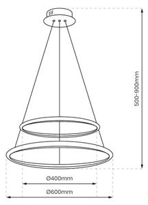 LED Luster na lanku HOOP LED/51W/230V pr. 60 cm 4000K lesklý chróm