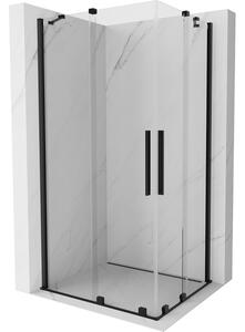 Mexen Velar Duo sprchová kabína, posuvné dvere 100 x 90 cm, Priehľadné, Čierna - 871-100-090-02-70