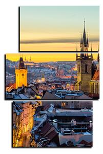 Obraz na plátne - Panoramatický pohľad na starú Prahu - obdĺžnik 7256C (90x60 cm)
