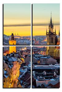 Obraz na plátne - Panoramatický pohľad na starú Prahu - obdĺžnik 7256E (90x60 cm)