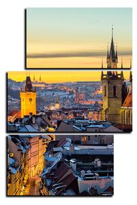 Obraz na plátne - Panoramatický pohľad na starú Prahu - obdĺžnik 7256D (105x70 cm)