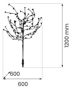LED RGBW Solárne svietidlo TREE LED/0,1W/1,2V 600 mAh IP44 hnedá