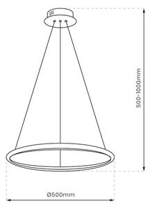 LED Luster na lanku HOOP LED/27W/230V pr. 50 cm 4000K čierna