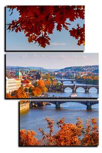 Obraz na plátne - Rieka Vltava a Karlov most - obdĺžnik 7257D (105x70 cm)
