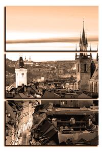 Obraz na plátne - Panoramatický pohľad na starú Prahu - obdĺžnik 7256FB (90x60 cm )