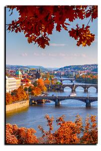 Obraz na plátne - Rieka Vltava a Karlov most - obdĺžnik 7257A (100x70 cm)