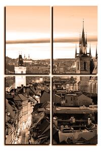 Obraz na plátne - Panoramatický pohľad na starú Prahu - obdĺžnik 7256FE (90x60 cm)