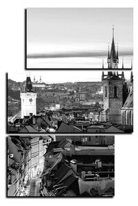 Obraz na plátne - Panoramatický pohľad na starú Prahu - obdĺžnik 7256QD (90x60 cm)