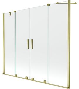 Mexen Velar Duo vaňová zástena 2-krídlová posuvná 180 x 150 cm, transparentná, zlatá - 896-180-000-02-50