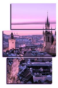 Obraz na plátne - Panoramatický pohľad na starú Prahu - obdĺžnik 7256VC (120x80 cm)