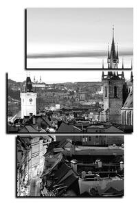 Obraz na plátne - Panoramatický pohľad na starú Prahu - obdĺžnik 7256QC (90x60 cm)