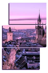Obraz na plátne - Panoramatický pohľad na starú Prahu - obdĺžnik 7256VD (90x60 cm)