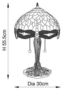 Endon 64086 - Stolná lampa Tiffany DRAGONFLY 2xE27/60W/230V priemer 30 cm