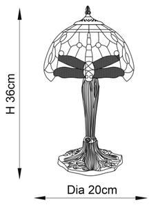 Endon 64091 - Stolná lampa Tiffany DRAGONFLY 1xE14/40W/230V priemer 20 cm