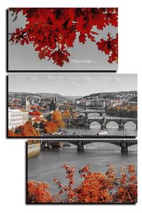 Obraz na plátne - Rieka Vltava a Karlov most - obdĺžnik 7257QD (120x80 cm)