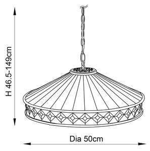 Endon 64147 - Závesný luster na reťazi Tiffany FARGO 1xE27/60W/230V priemer 50 cm