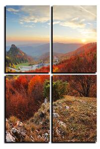 Obraz na plátne - Jesenná krajina pri západe slnka, Slovensko, Vrsatec - obdĺžnik 7260E (90x60 cm)