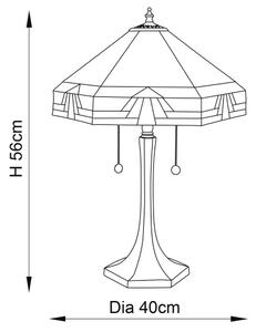 Endon 64286 - Stolná lampa Tiffany NEVADA 2xE27/60W/230V priemer 40 cm