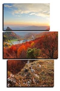 Obraz na plátne - Jesenná krajina pri západe slnka, Slovensko, Vrsatec - obdĺžnik 7260D (90x60 cm)