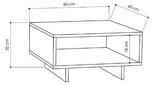 Dizajnový konferenčný stolík Eirian 60 cm biely