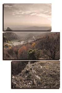 Obraz na plátne - Jesenná krajina pri západe slnka, Slovensko, Vrsatec - obdĺžnik 7260FC (90x60 cm)