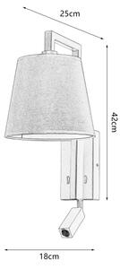 Brilagi - LED Nástenná lampa RAYA 1xE14/40W/230V + LED/3W ľan/béžová