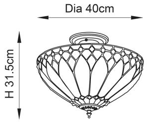 Endon 63978 - Prisadené stropné svietidlo Tiffany BROOKLYN 3xE27/60W/230V, priemer 40 cm