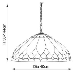 Endon 63977 - Luster na reťazi Tiffany BROOKLYN 1xE27/60W/230V pr. 40 cm
