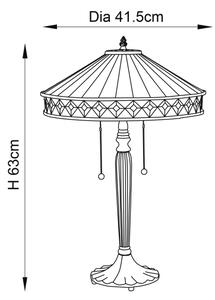 Endon 70935 - Stolová lampa Tiffany FARGO 2xE27/60W/230V priemer 41,5 cm