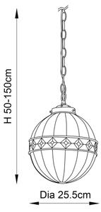 Endon 67044 - Závesný luster na reťazi Tiffany FARGO 1xE14/40W/230V priemer 25,5 cm
