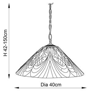 Endon 64162 - Závesný luster Tiffany HECTOR na reťazi 1xE27/60W/230V pr. 40 cm
