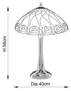 Endon 64177 - Stolná lampa Tiffany HUTCHINSON 1xE27/60W/230V pr. 40 cm