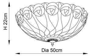 Endon 64173 - Stropné svietidlo Tiffany HUTCHINSON 2xE27/60W/230V, priemer 50 cm