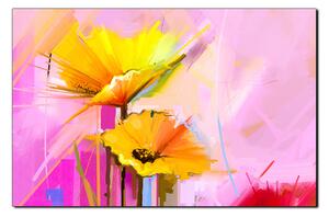Obraz na plátne - Abstraktná maľba, jarné kvety reprodukcia 1269A (60x40 cm)