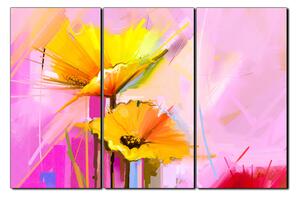 Obraz na plátne - Abstraktná maľba, jarné kvety reprodukcia 1269B (120x80 cm)