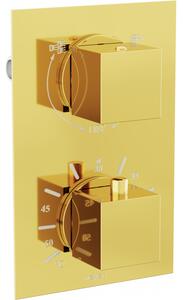 Mexen Cube termostatická vaňovo-sprchová batéria s 2 vývodmi, zlatá - 77502-50