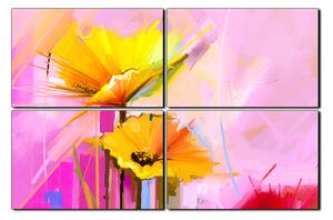 Obraz na plátne - Abstraktná maľba, jarné kvety reprodukcia 1269E (150x100 cm)