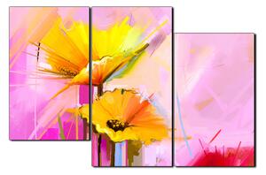 Obraz na plátne - Abstraktná maľba, jarné kvety reprodukcia 1269D (150x100 cm)