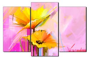 Obraz na plátne - Abstraktná maľba, jarné kvety reprodukcia 1269C (90x60 cm)