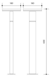LED Vonkajšia lampa so senzorom BARI LED/10W/230V 4000K 60 cm IP54 antracit