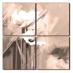 Obraz na plátne - Abstraktná maľba, jarné kvety reprodukcia - štvorec 3269FE (60x60 cm)