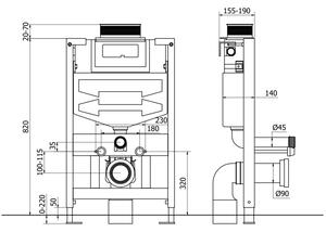 Mexen podomietkový WC systém Felix XS-U s WC misou Elis, biela- 6853391XX00
