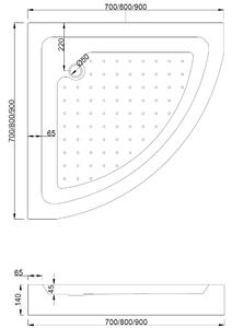 Mexen Rio polkruhová sprchová kabína 70 x 70 cm, pruhy, čierna + závesný bidet Rio, biela- 863-070-070-70-20-4710