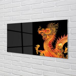 Nástenný panel  Japonský zlatý drak 100x50 cm