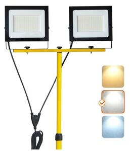 LED Reflektor so stojanom TIGRA 2xLED/100W/230V 4000K IP54 čierna/žltá