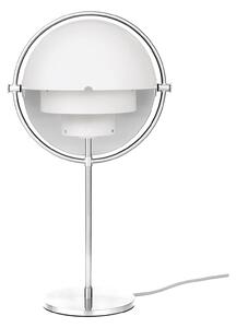 Stolná lampa GUBI Multi-Lite, výška 50 cm, chróm/biela