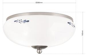 Orion DL 7-673 - Stropné svietidlo LANDHAUS 2xE27/60W/230V pr. 28 cm matný chróm/biela