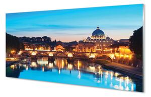 Nástenný panel  Rím západu slnka riečne mosty 100x50 cm